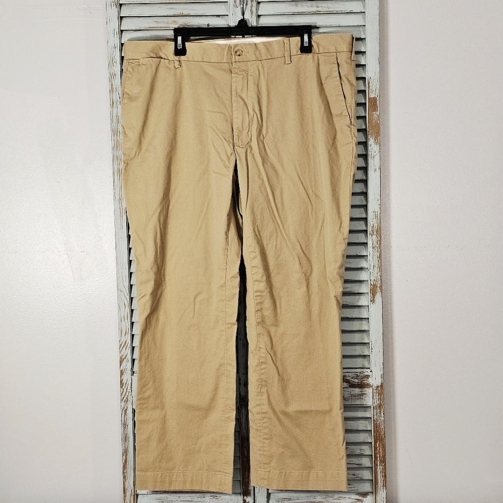 POLO RALPH LAUREN Pants Mens 40/30 Tan Khaki Stretch Classic Fit Casual Chino